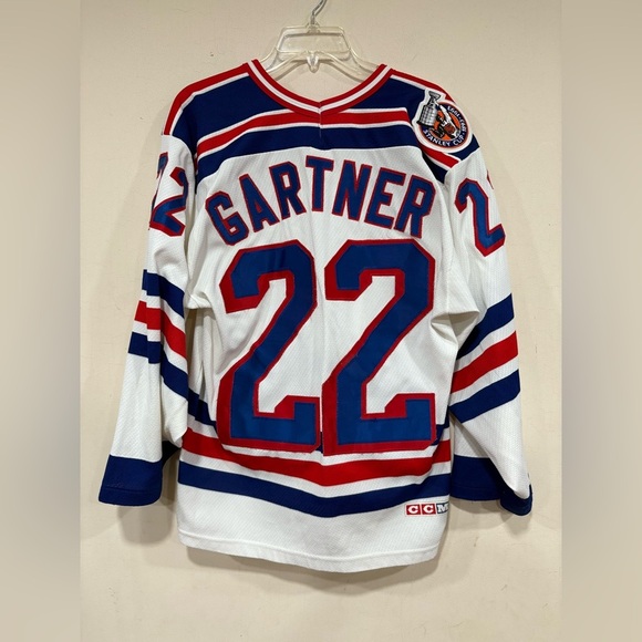 1993 NY Rangers Stanley Cup Mike Gartner Jersey CCM Tag Crazy Patch Size Medium - Picture 2 of 10